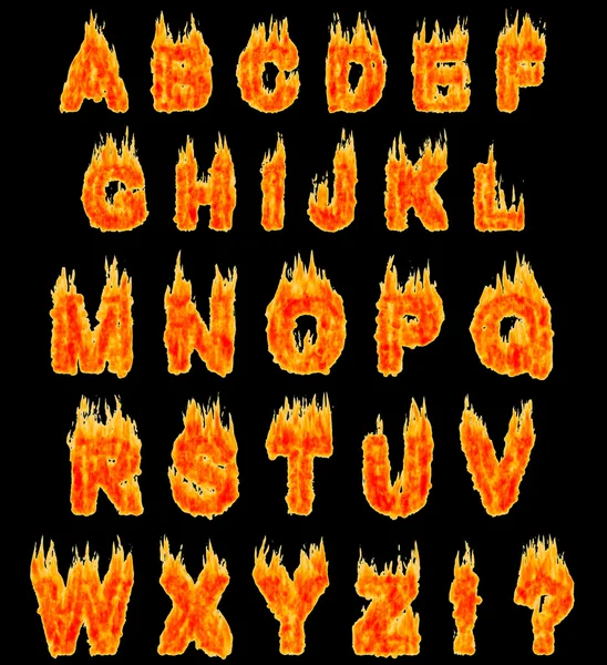 Brennendes Alphabet — Stockfoto