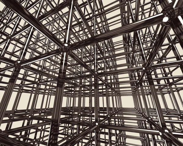 Abstrakt metallkonstruktion lager 3d illustratio — Stockfoto