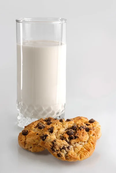 Glass of Yogurt and Chocolate Chip Cookies Stock Picture