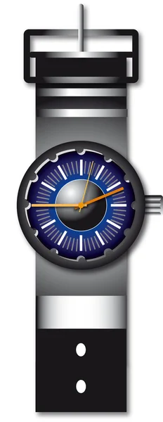 Reloj gris con correa. ilustración . —  Fotos de Stock