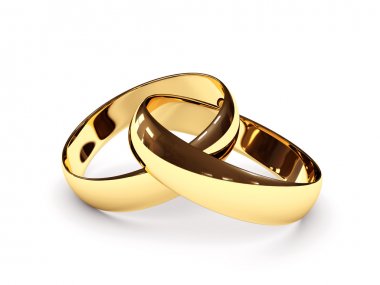 Connected wedding rings clipart