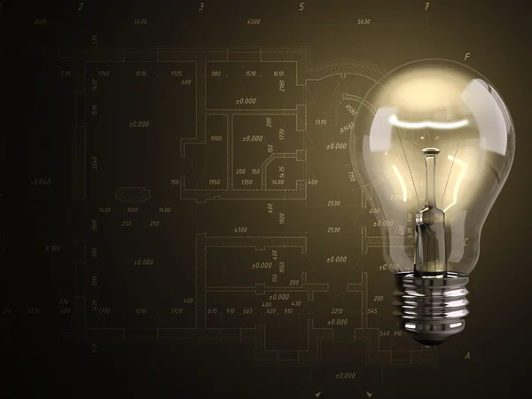 Bulb with draft — Stock Photo, Image