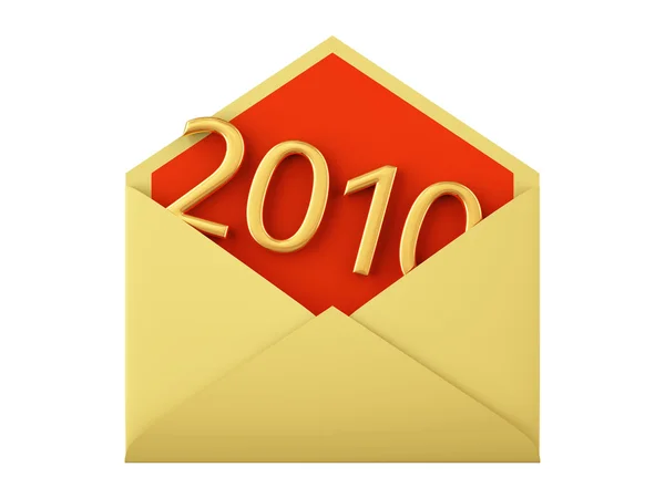 Envelope com data de 2010 — Fotografia de Stock
