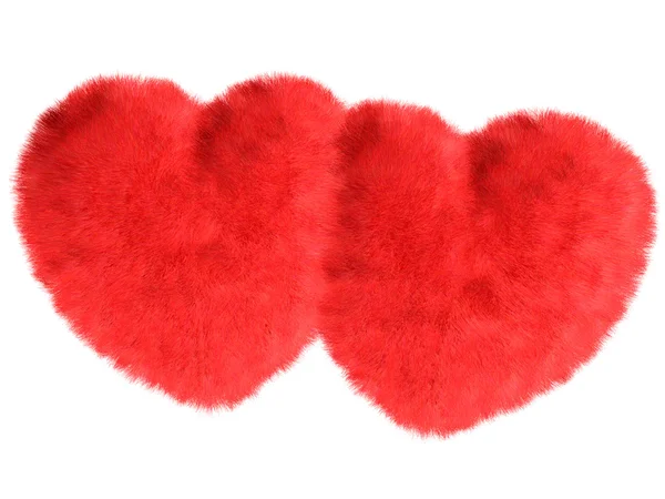 Two fur hearts — Stock Photo, Image