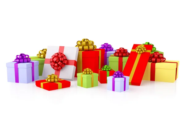 Gruppo di scatole regalo colorate — Foto Stock