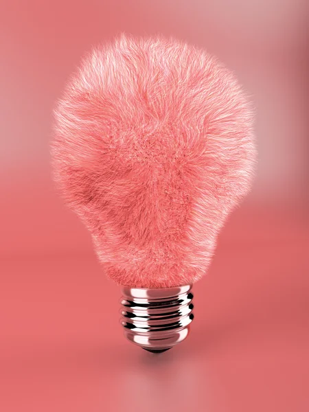 Rosa flauschige Glühbirne — Stockfoto