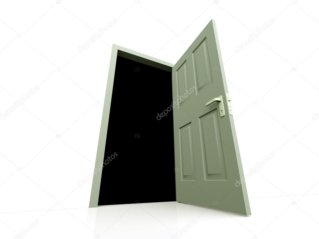 Opened door
