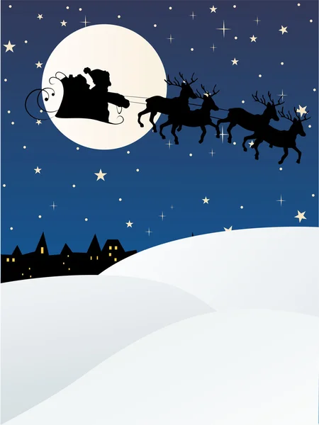 Santa claus with sleight — Stock Vector
