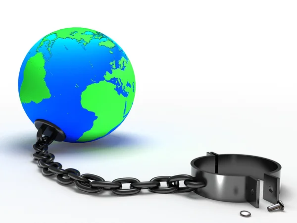 地球和链. 免版税图库照片
