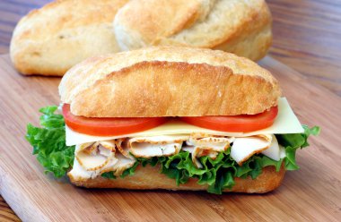 Fresh and delicious sub sandwich. clipart