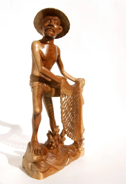Vietnamese fisherman figurine — Stock Photo, Image