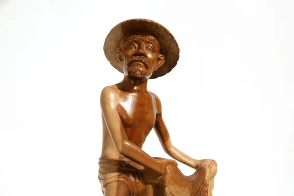 Vietnamese fisherman figurine — Stock Photo, Image