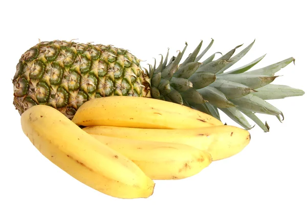 Duży obraz banany i ananasy iso — Zdjęcie stockowe