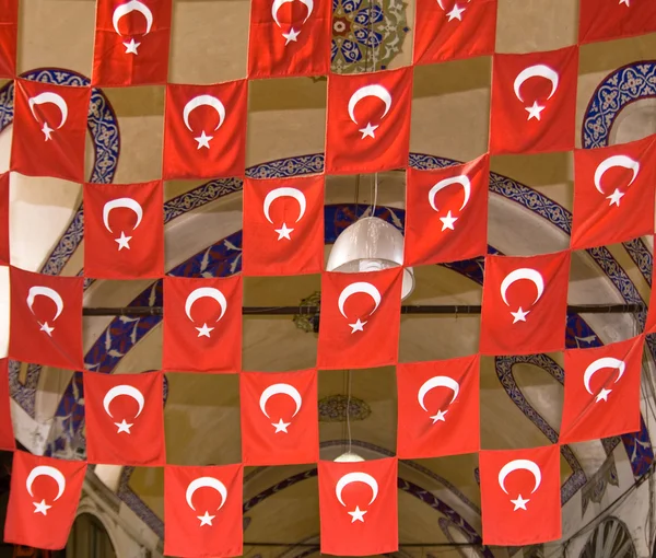 Bandeiras da Turquia, Grande Bazar, Istambul — Fotografia de Stock