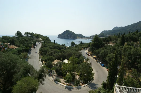 Paleokastritsa, ostrov Corfu, Greece — стоковое фото