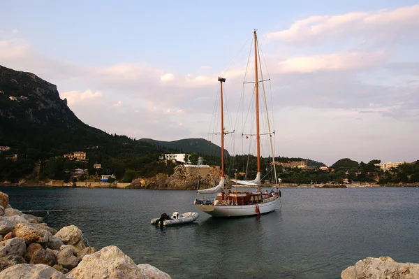 Paleokastritsa, ostrov Korfu, Jónské moře — Stock fotografie