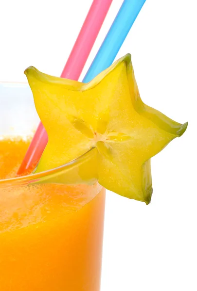 Papaya suyu ile carambola — Stok fotoğraf
