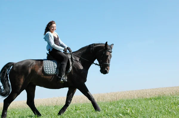 Horse and equestrienne. — Stock Photo, Image