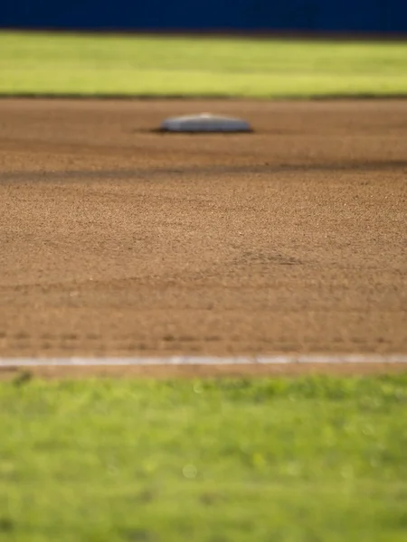 Segunda base de um campo de basebol — Fotografia de Stock