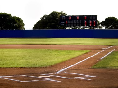 Baseball Stadium with Scoreboard clipart