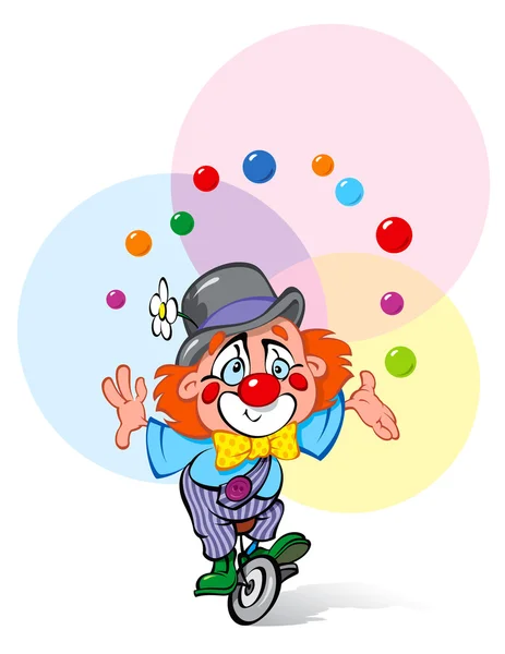 Klaun žonglér — Stockový vektor