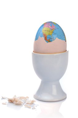 Earth inside cracked egg clipart