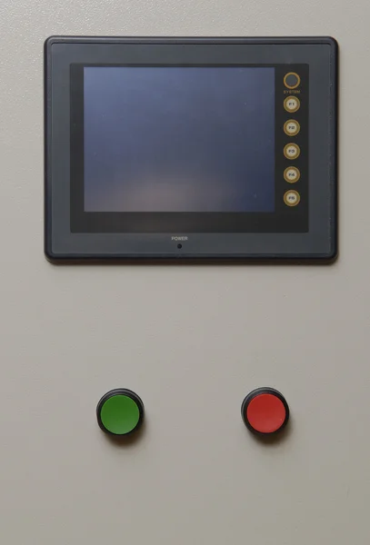 Panneau avec écran à deux boutons — Photo