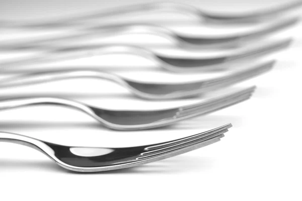 Срібний посуд готовий до використання — стокове фото