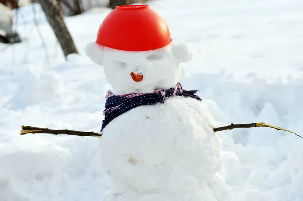 Grappige sneeuwpop — Stockfoto