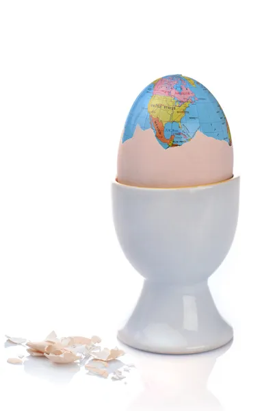 stock image Earth inside cracked egg