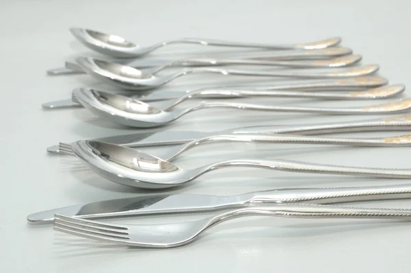 Forks spoons and knife — Stock Photo, Image