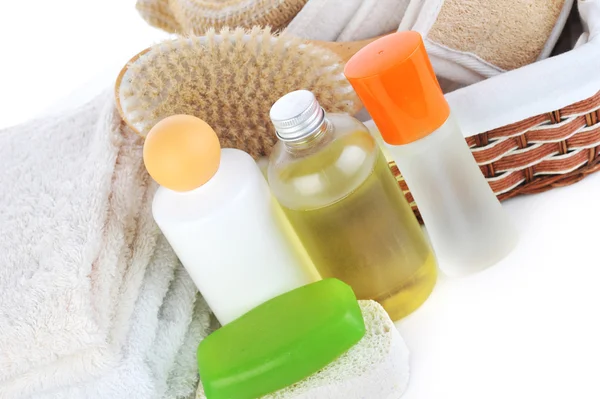 Many towels and accessories to bathing — Stock Photo, Image