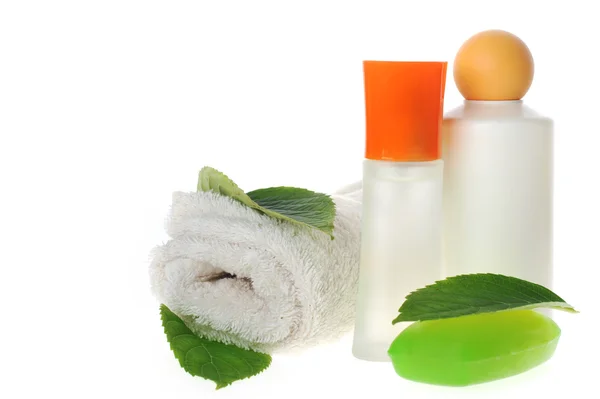 Towel and accessories to bathing — Stock Photo, Image