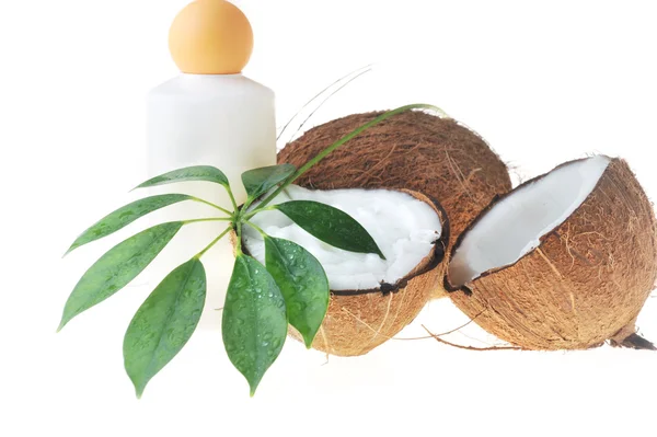 Óleo de coco e de massagem — Fotografia de Stock