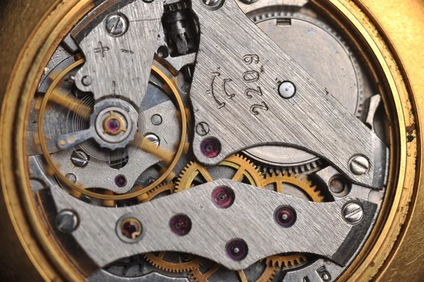 Engranajes de reloj viejos de cerca — Foto de Stock