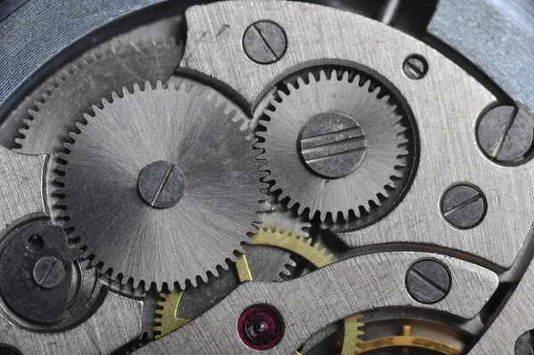 Oude horloge versnellingen close-up — Stockfoto