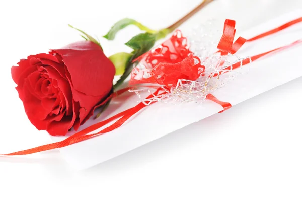 Rose and letter — Stock Photo, Image