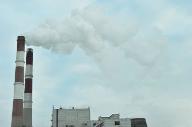 Cityscape with smoke