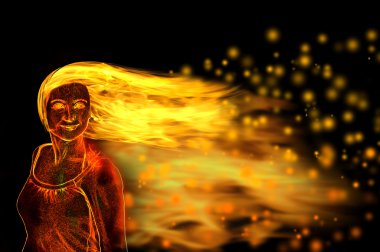 Fire girl clipart