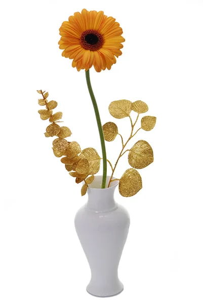 stock image Orange flower with golden leaves