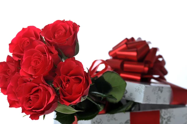 Mooie rode rozen en heden — Stockfoto