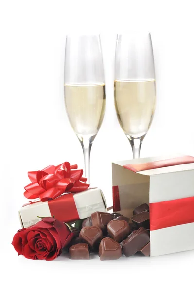 Champagne e cioccolato — Foto Stock