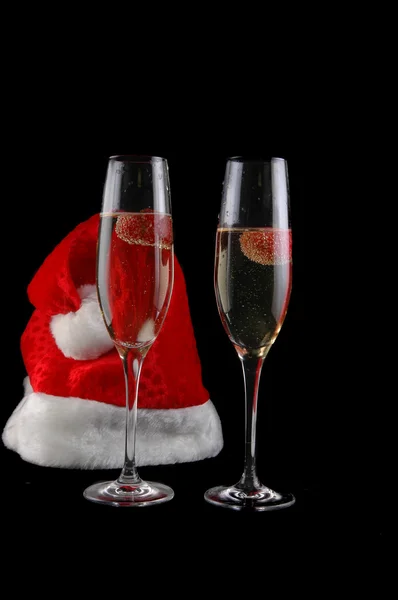 ストロベリーとシャンパンのグラス — ストック写真