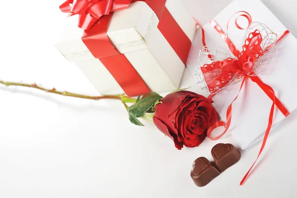 Chocolate and letter — Stock Photo, Image