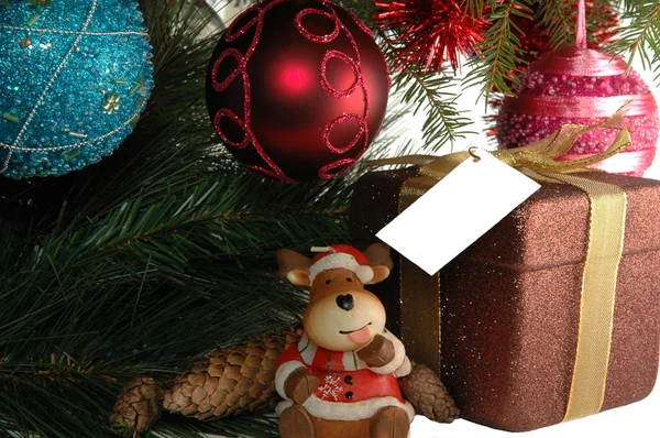 Christmas present with deer — Stock Photo, Image