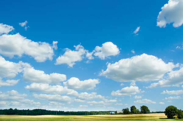 Summer landscape with clouds