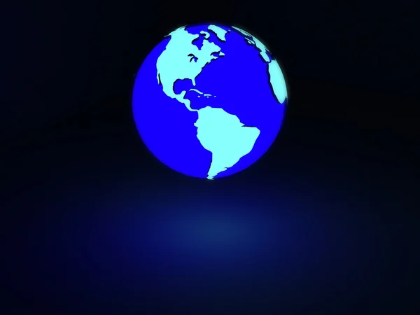 Jorden med neonljus — Stockfoto