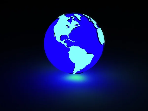 Earth with neon glow — Stock Photo, Image