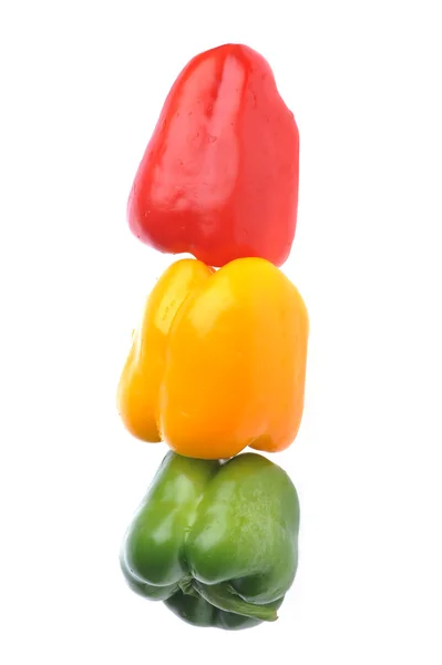 stock image Three peppers like traffic light