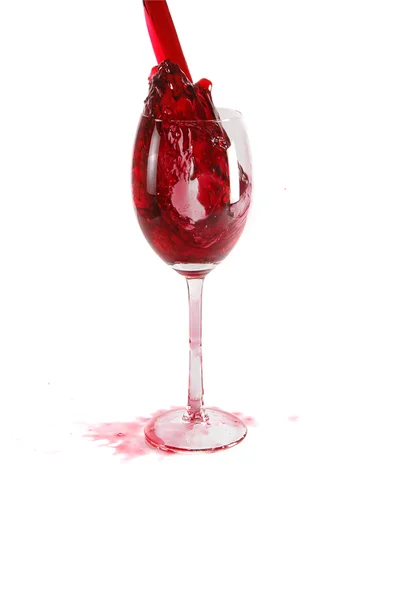 Pour wine into glass — Stock Photo, Image